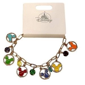 Disney Parks Mickey Mouse Balloon and Gemstone Link Bracelet